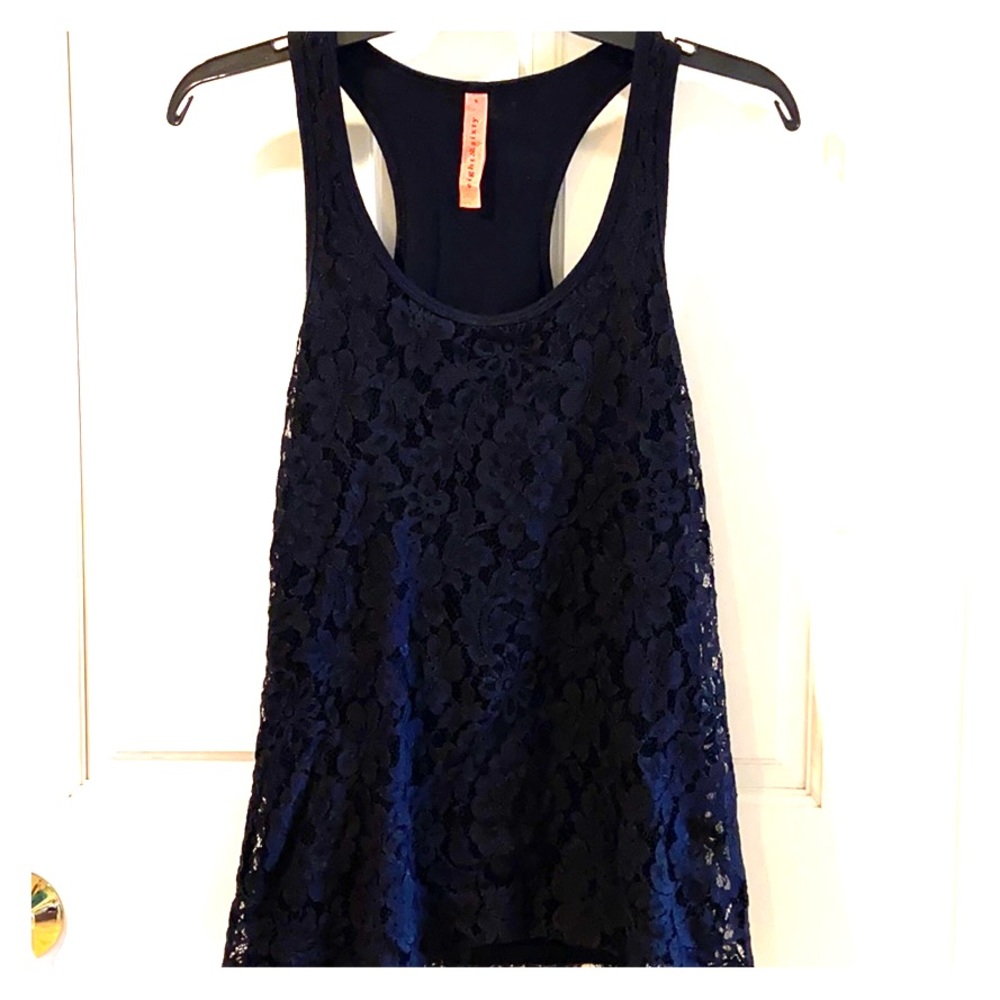 Black lace sleeveless top